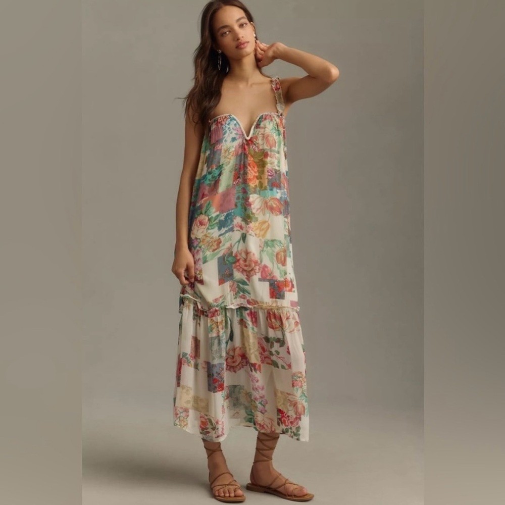 NWT By Anthropologie Chiffon Midi Dress
